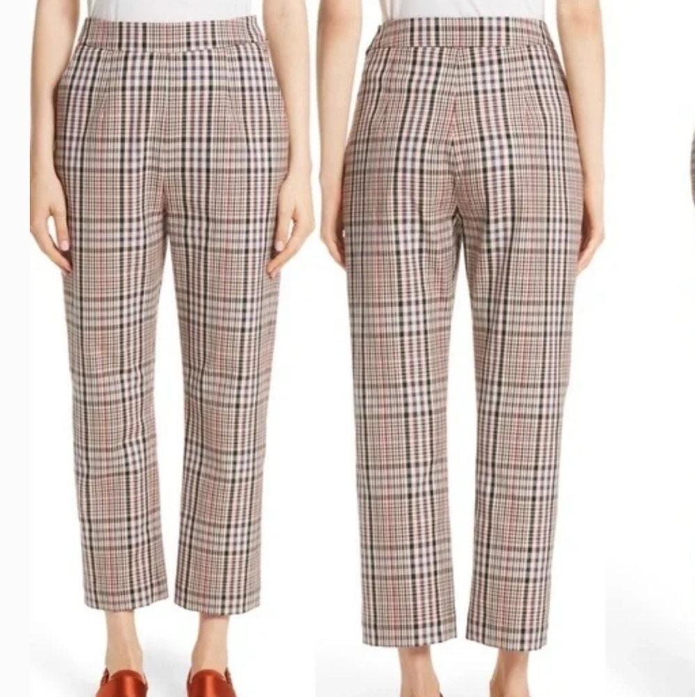 ISA ARFEN Plaid Classic Ankle Crop Pants - 12 - Picture 2 of 7